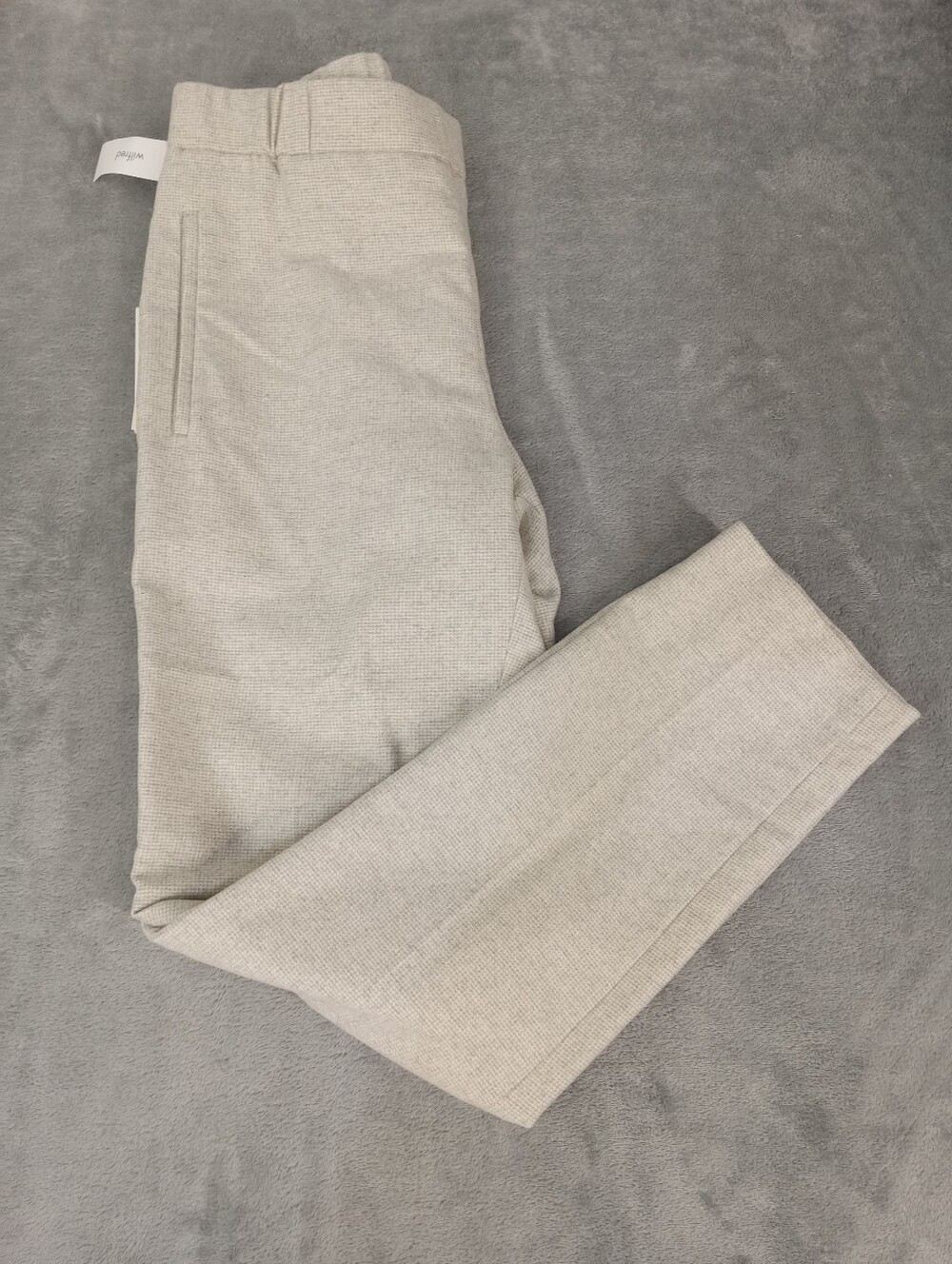 Wilfred Women's Cashmere Slim Tapered Dress Pants in Light Beige Size 8